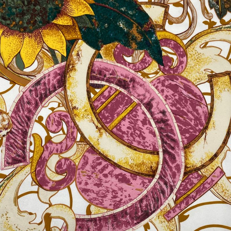Chanel Scarf Large Silk Floral Pattern Coco Mark Logo Multicolor — view 5