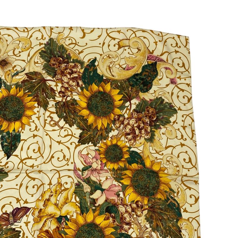 Chanel Scarf Large Silk Floral Pattern Coco Mark Logo Multicolor — view 3
