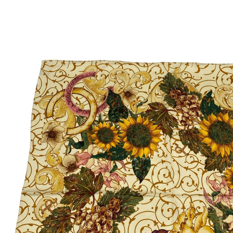 Chanel Scarf Large Silk Floral Pattern Coco Mark Logo Multicolor — view 2