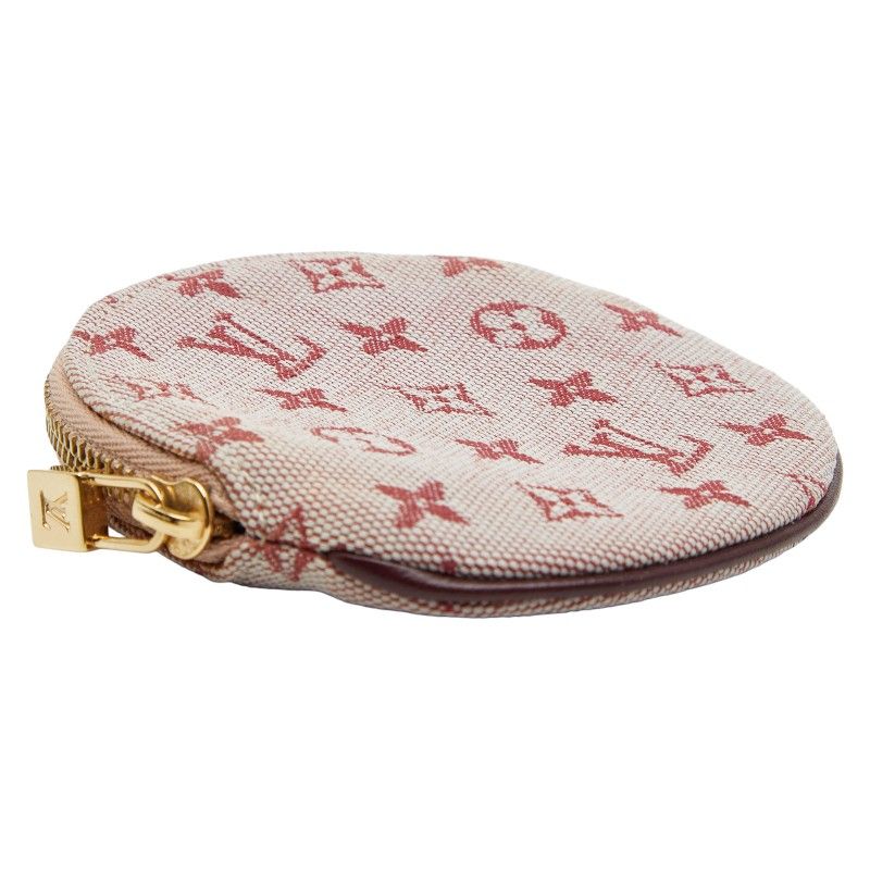 Louis Vuitton Monogram Mini Porte Monet Ron Threes Red Canvas Leather — view 5