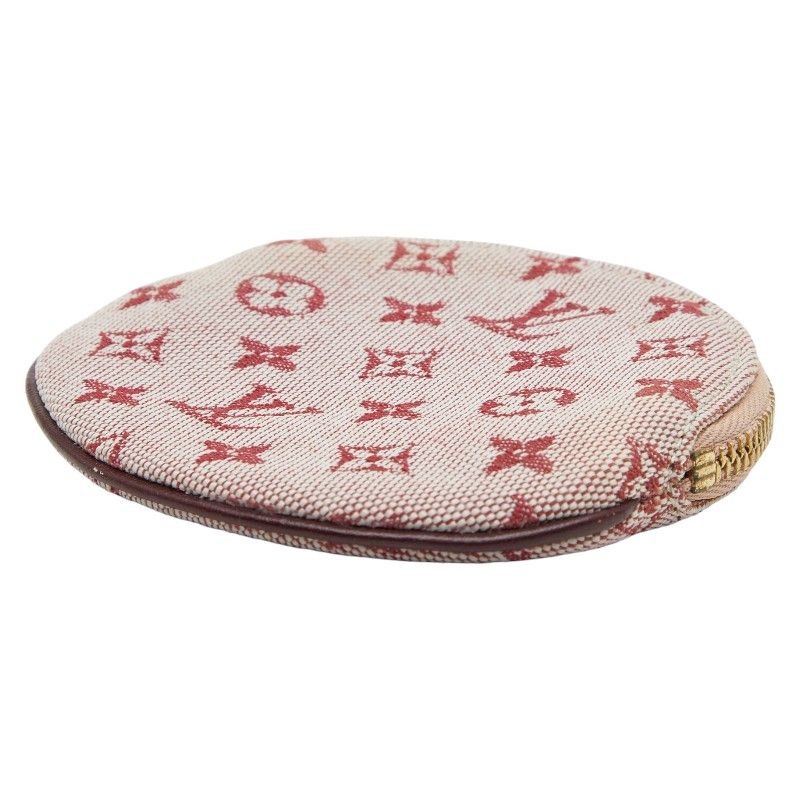 Louis Vuitton Monogram Mini Porte Monet Ron Threes Red Canvas Leather — view 4
