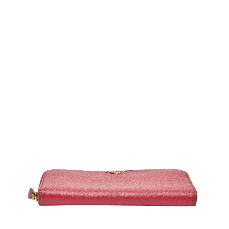 Prada Logo Round Zipper Long Wallet 1 Ml506 Pink Saffiano Leather — view 3