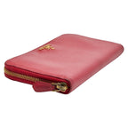 Prada Logo Round Zipper Long Wallet 1 Ml506 Pink Saffiano Leather — view 5