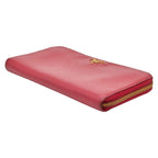 Prada Logo Round Zipper Long Wallet 1 Ml506 Pink Saffiano Leather — view 4