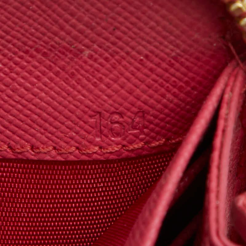 Prada Logo Round Zipper Long Wallet 1 Ml506 Pink Saffiano Leather — view 8