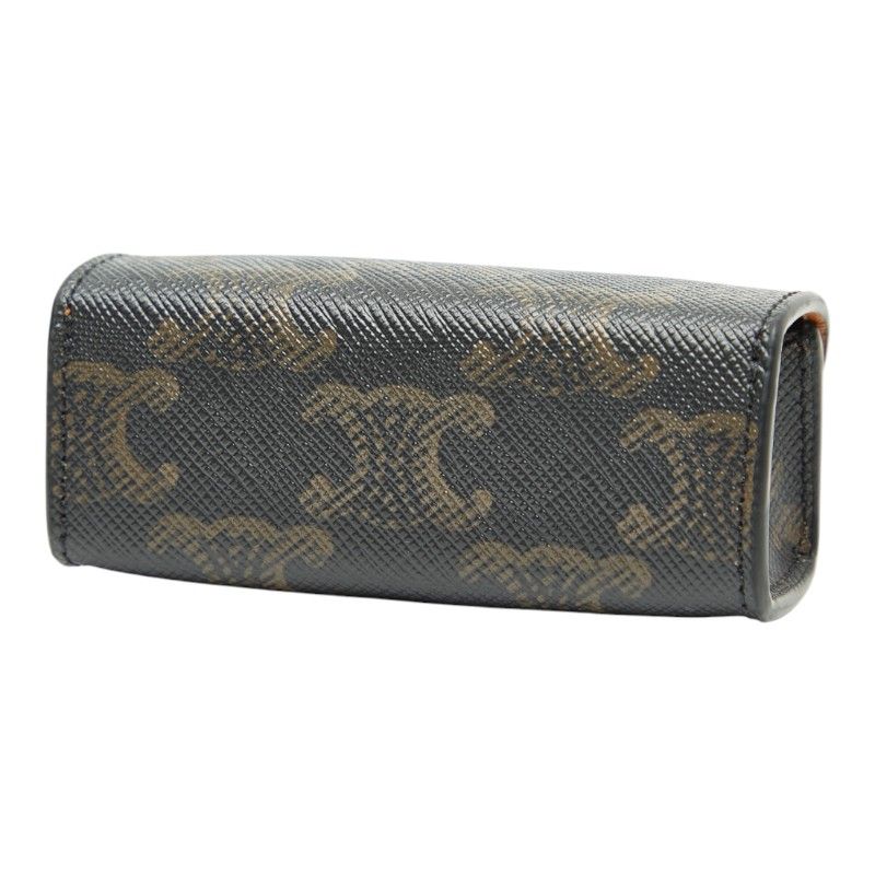 Celine Triomphe Lip Case Black Brown Leather — view 2
