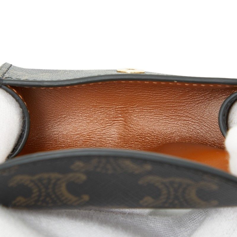 Celine Triomphe Lip Case Black Brown Leather — view 4