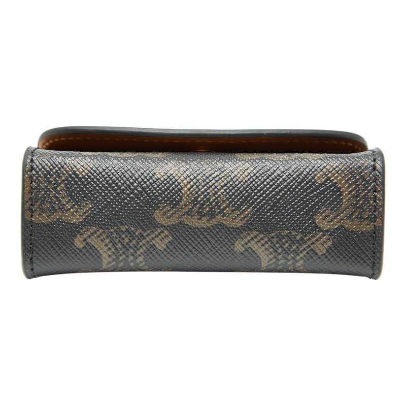 Celine Triomphe Lip Case Black Brown Leather — view 3