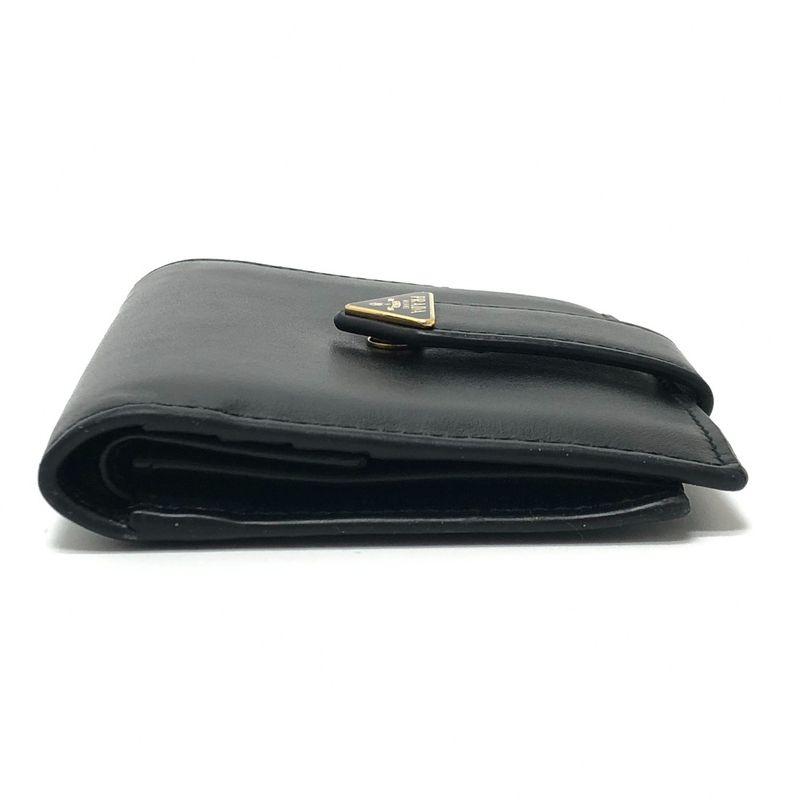 Prada Bifold Wallet with Triangular Plate 1 Mv204 Leather Black — view 4