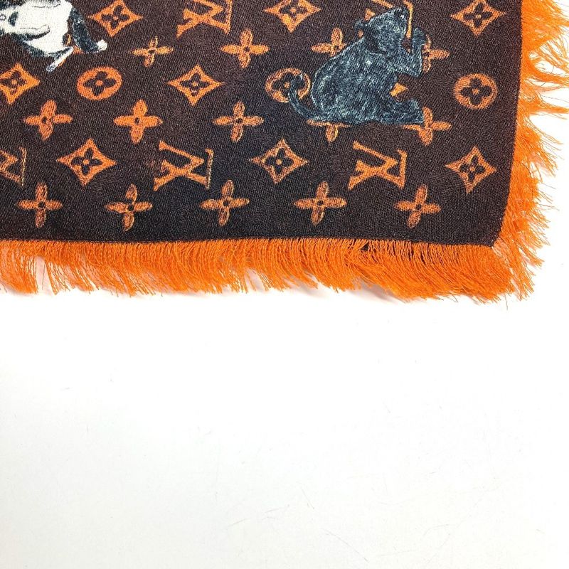 Louis Vuitton Shawl Etoile Cat Glam Mp2265 Wool Brown — view 2