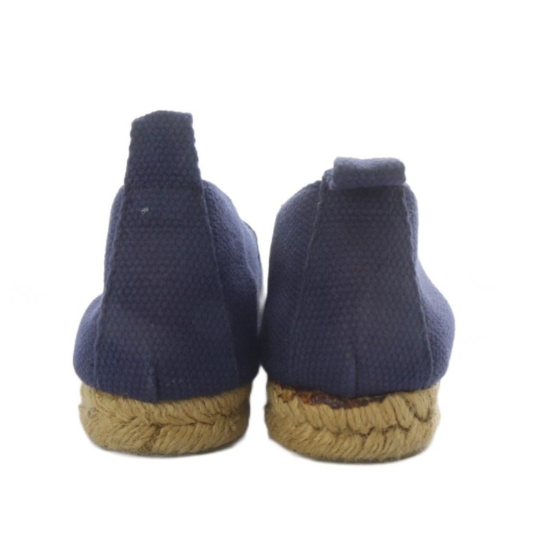 Hermes Slip on Flats Espadrilles Canvas 35 Navy Yo27 Gy57 — view 3