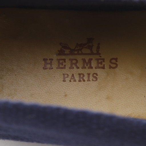 Hermes Slip on Flats Espadrilles Canvas 35 Navy Yo27 Gy57 — view 6