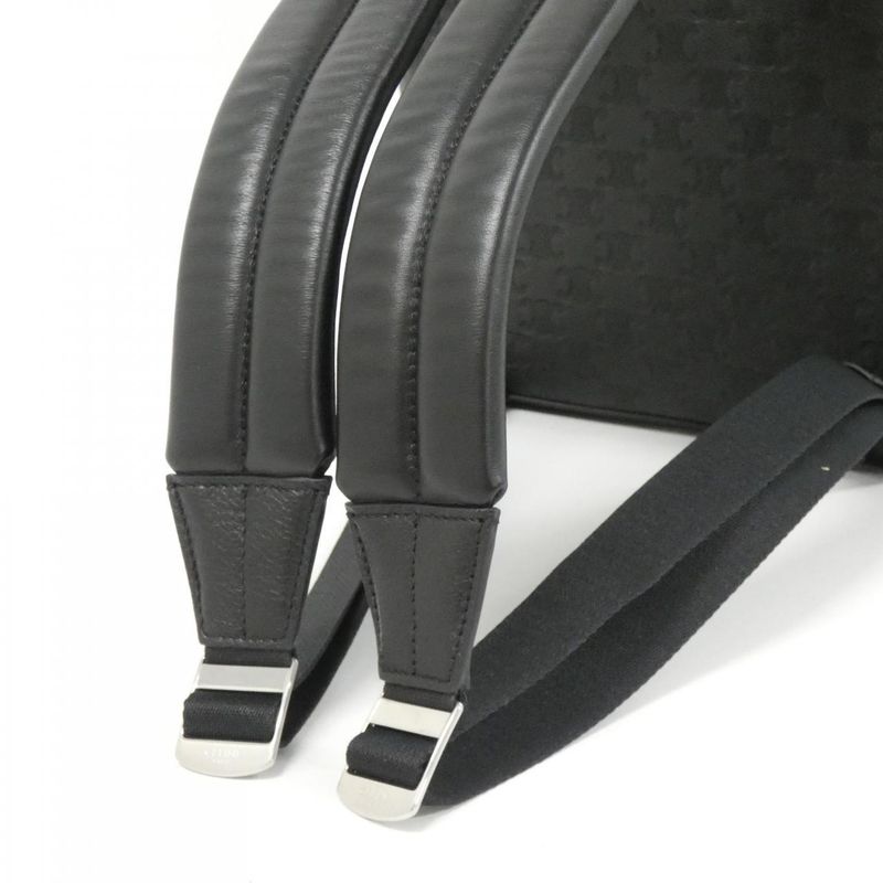 Celine Leather Macadam Monogram Backpack Black — view 5