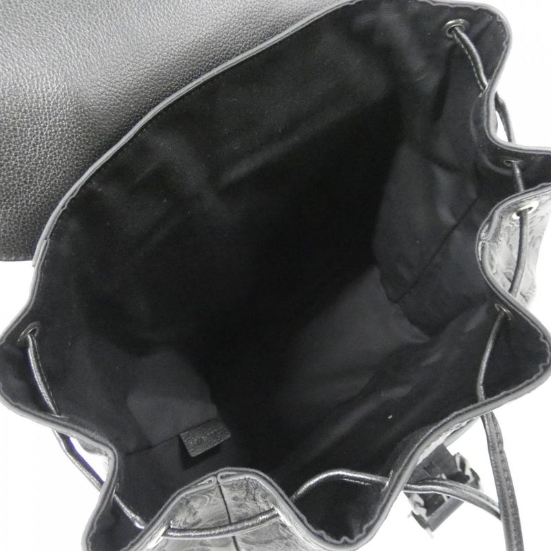 Celine Leather Macadam Monogram Backpack Black — view 6