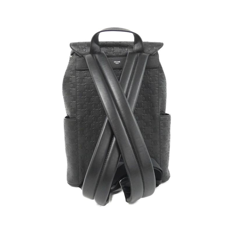 Celine Leather Macadam Monogram Backpack Black — view 2