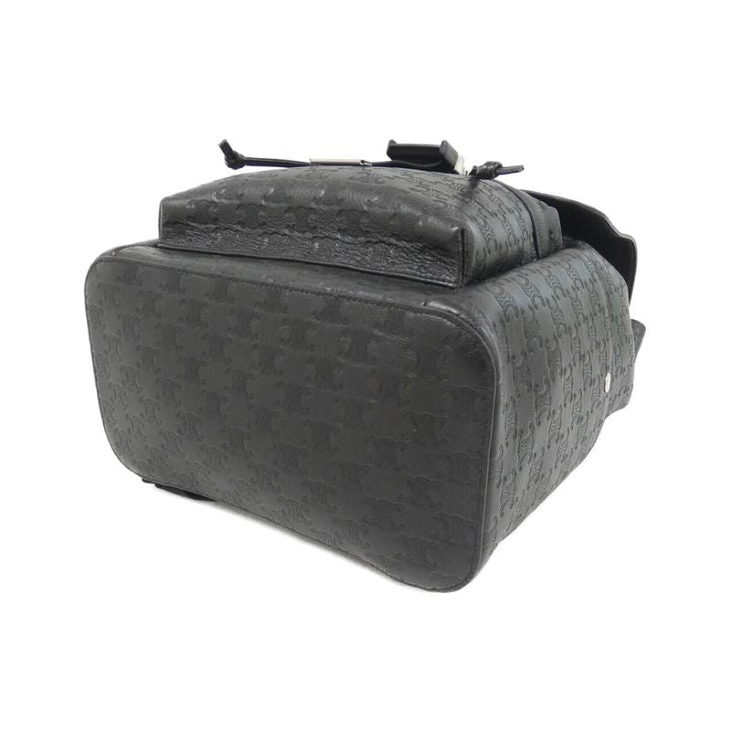 Celine Leather Macadam Monogram Backpack Black — view 3