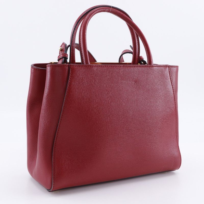 Fendi Petit Toujours 2-Way Shoulder 8 Bh253 Leather Red Handbag — view 3