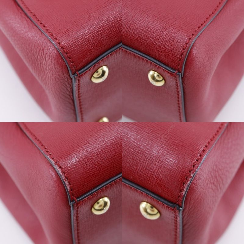 Fendi Petit Toujours 2-Way Shoulder 8 Bh253 Leather Red Handbag — view 4