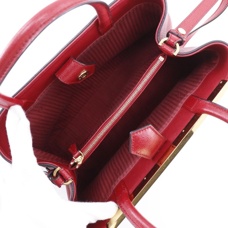 Fendi Petit Toujours 2-Way Shoulder 8 Bh253 Leather Red Handbag — view 6