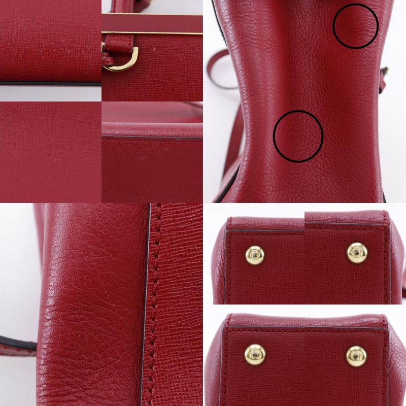 Fendi Petit Toujours 2-Way Shoulder 8 Bh253 Leather Red Handbag — view 8