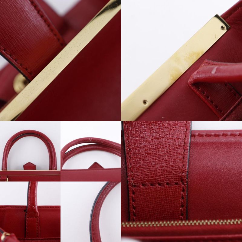 Fendi Petit Toujours 2-Way Shoulder 8 Bh253 Leather Red Handbag — view 9