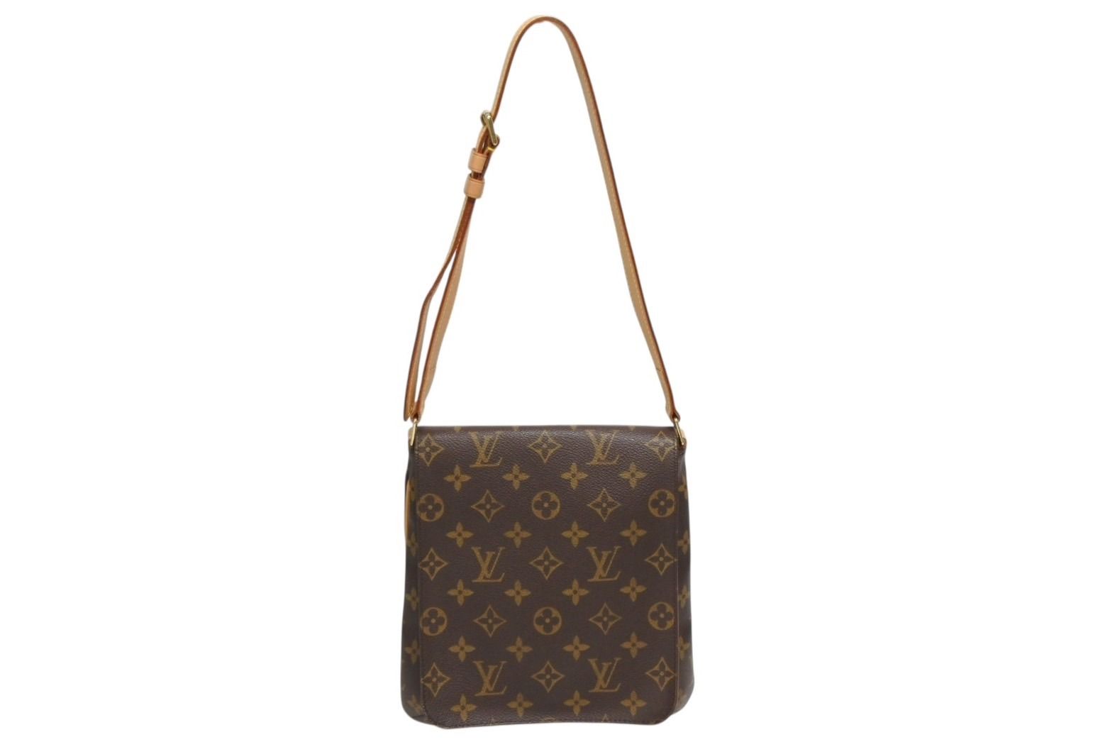 Louis Vuitton Monogram Musette Salsa Shoulder Bag Brown Vachetta Leather Gold