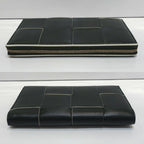 Bottega Veneta Cassette Zip Around Wallet RFID Intrecciato Leather — view 3