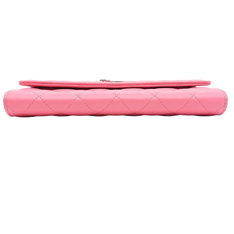 Chanel Quilted Flap Wallet Lambskin Star Pink Box Storage — view 5