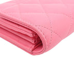 Chanel Quilted Flap Wallet Lambskin Star Pink Box Storage — view 8