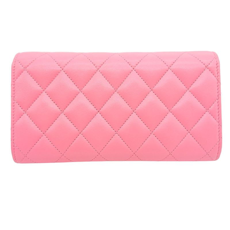 Chanel Quilted Flap Wallet Lambskin Star Pink Box Storage — view 2