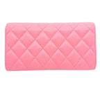 Chanel Quilted Flap Wallet Lambskin Star Pink Box Storage — view 2