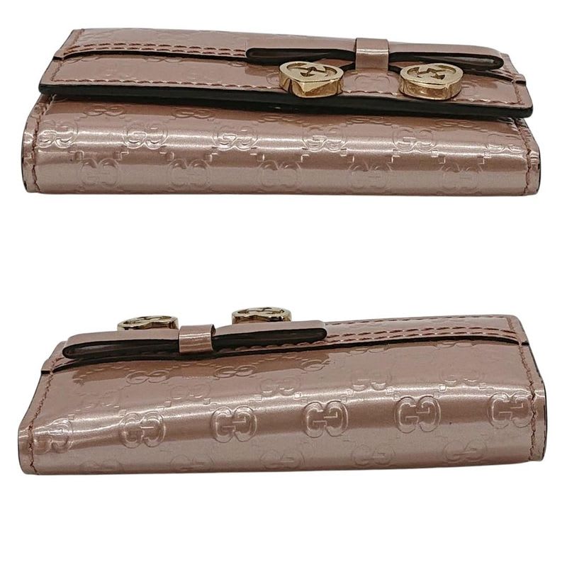 Gucci 6 key Case Guccissima Heart Double G Pink — view 5