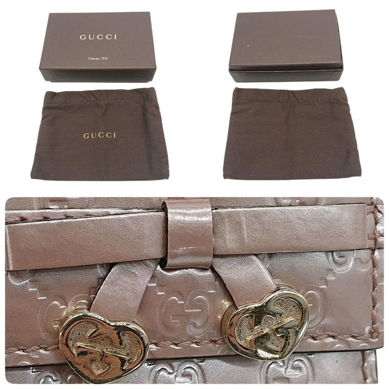Gucci 6 key Case Guccissima Heart Double G Pink — view 9