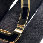Hermes Glove Holder Ideal Black Champagne Gold Metal Gloves — view 6