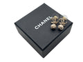 Chanel CC Logo Dangling Earrings Rhinestone Metal Resin
