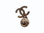 Chanel CC Logo Dangling Earrings Rhinestone Metal Resin — view 5