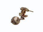 Chanel CC Logo Dangling Earrings Rhinestone Metal Resin — view 4