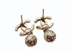 Chanel CC Logo Dangling Earrings Rhinestone Metal Resin — view 6