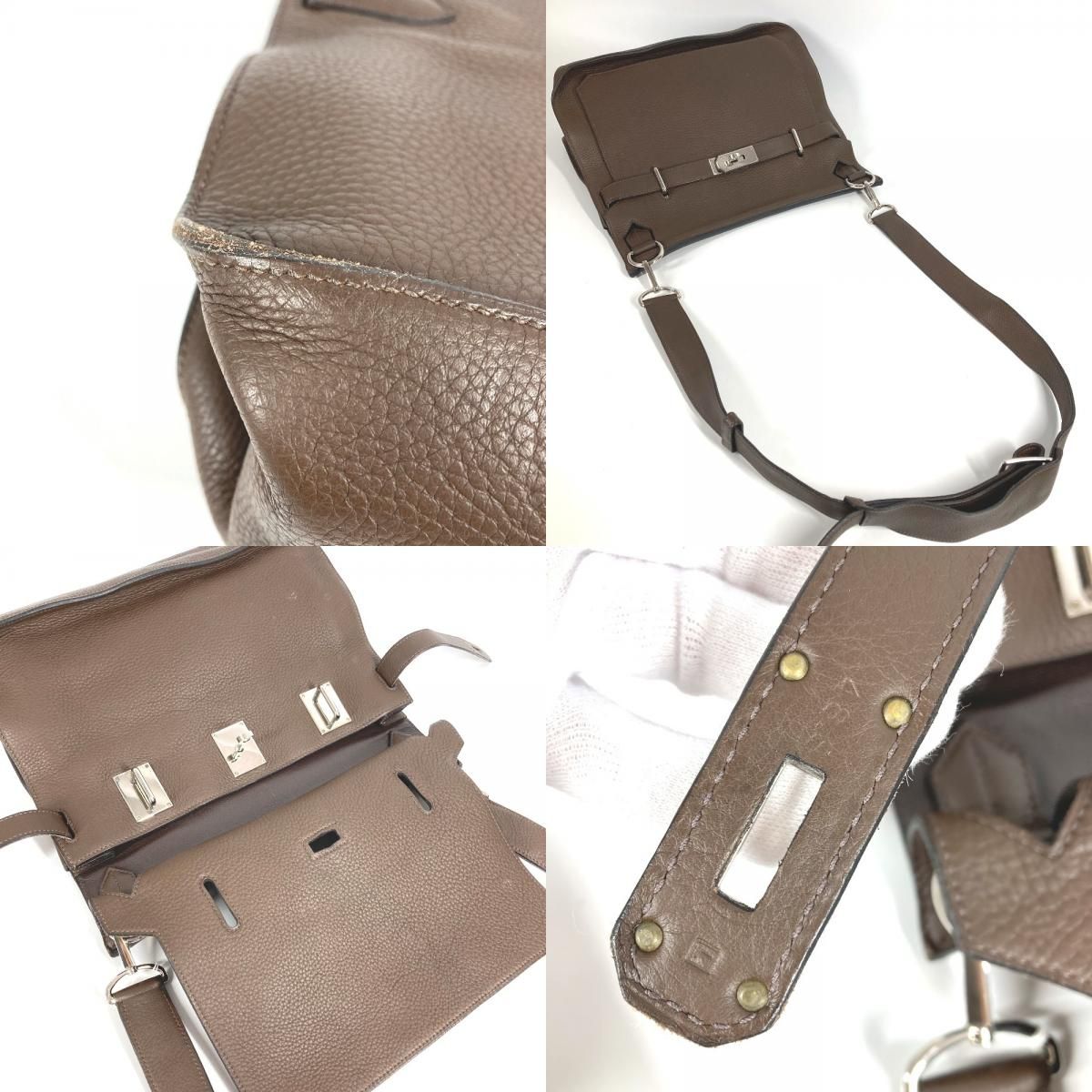 Hermes Shoulder Bag GypsieRe 34 Taurillon Clemence Dark Brown — view 8