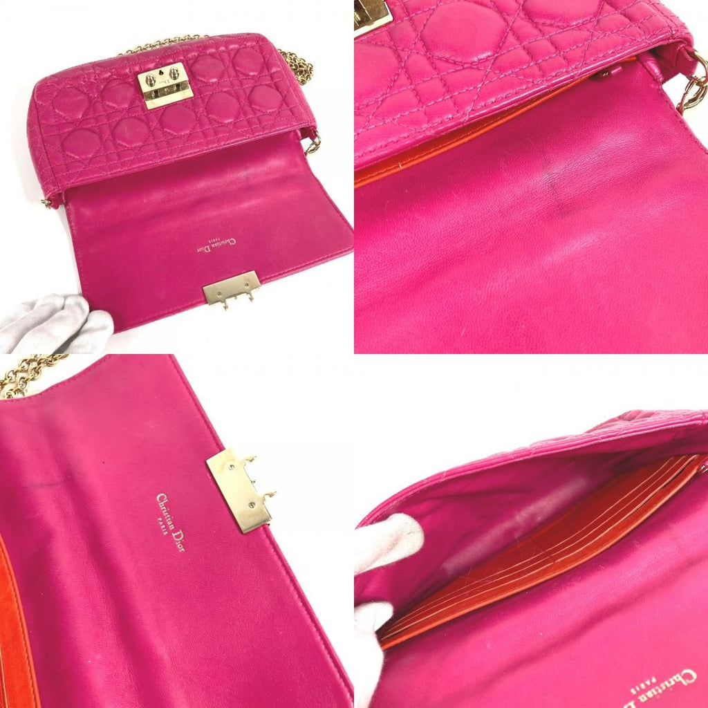 Dior Cannage Logo Leather Pink — view 9