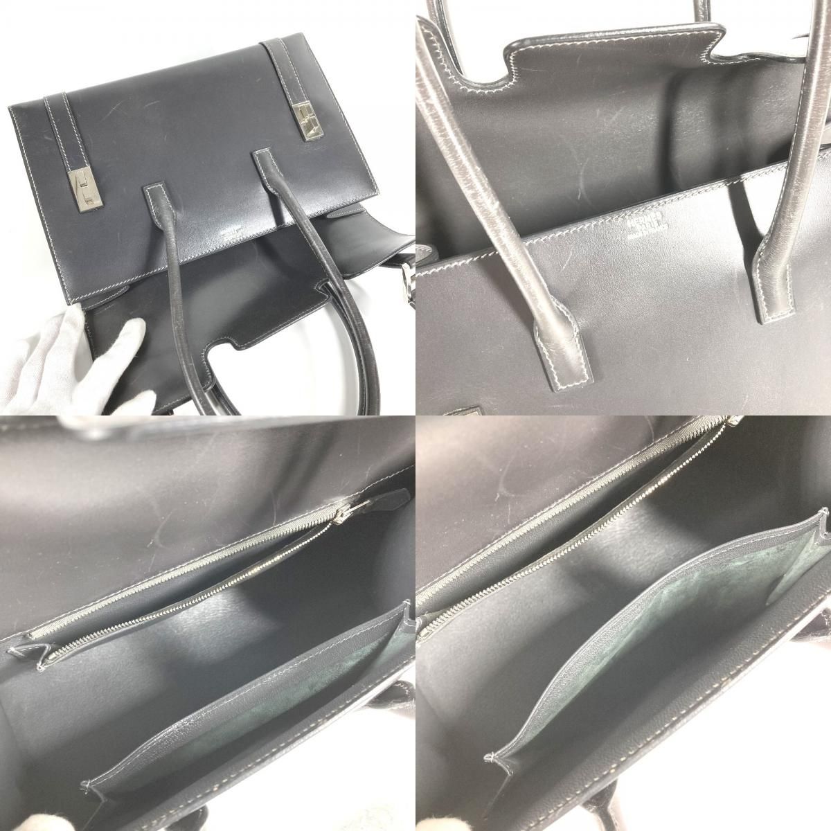 Hermes Handbag Drag 27 Leather Gray — view 8