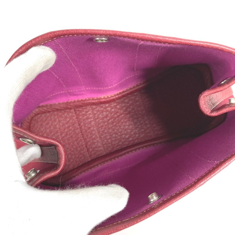 Hermes Pouch Garden Party Ttpm Toile Officier Red — view 8