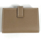 Hermes Card Case Bearn H Logo Leather Etoupe Beige — view 2