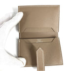 Hermes Card Case Bearn H Logo Leather Etoupe Beige — view 8