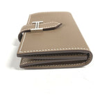 Hermes Card Case Bearn H Logo Leather Etoupe Beige — view 3