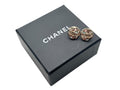 Chanel CC Logo Round Earrings 16 Rhinestone Color Stone Gold Metal