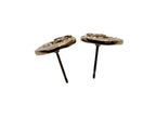 Chanel CC Logo Round Earrings 16 Rhinestone Color Stone Gold Metal — view 3