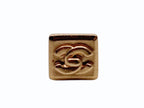 Chanel CC Logo Earrings 02 Turnlock Matte Gold Metal — view 2