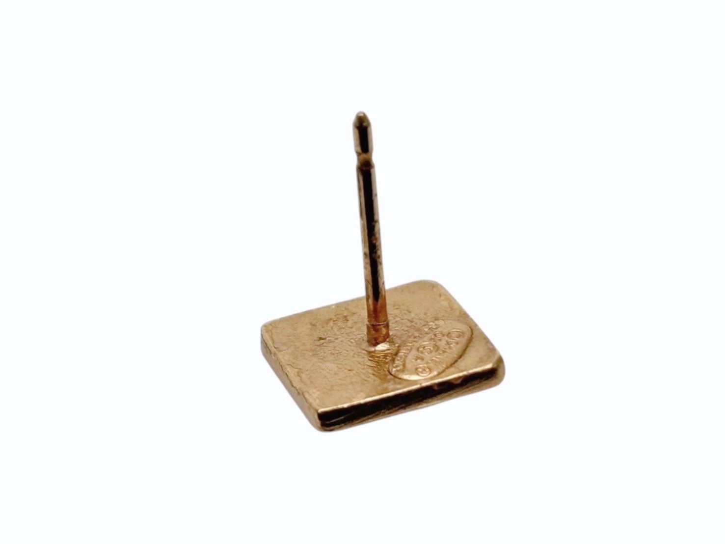 Chanel CC Logo Earrings 02 Turnlock Matte Gold Metal — view 6