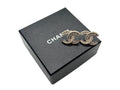 Chanel CC Logo Earrings Rhinestone Gold Plated